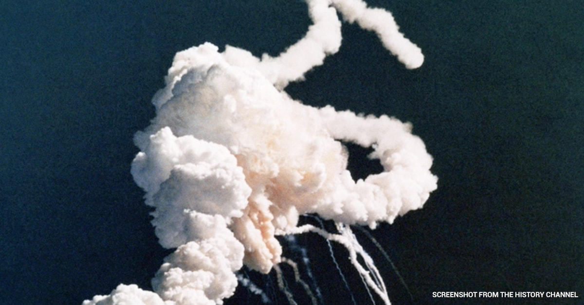 NASA's Challenger exploded in the sky during its space-bound mission in 1986.