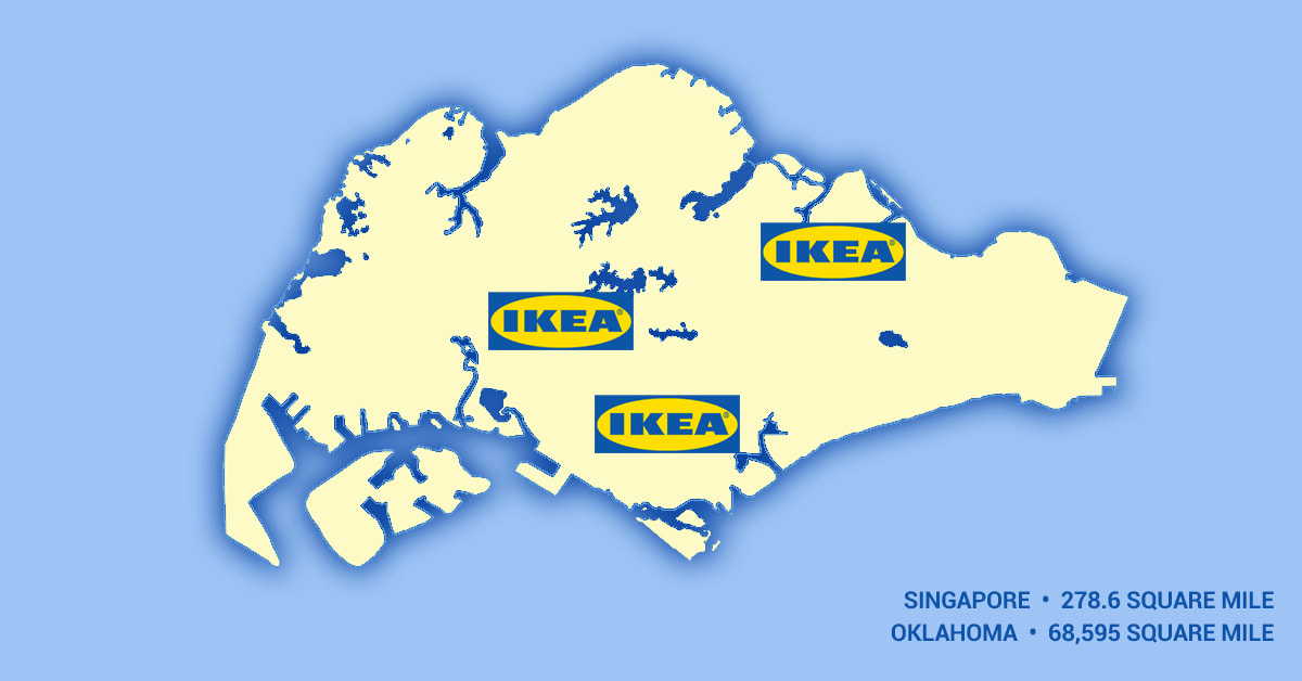 Three IKEA locations in Singapore