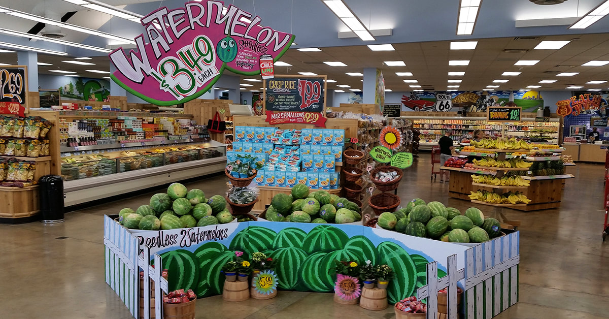 Watermelon display at Trader Joe's
